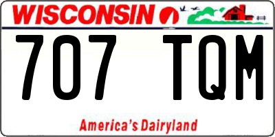 WI license plate 707TQM