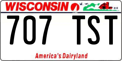 WI license plate 707TST