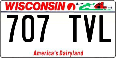 WI license plate 707TVL