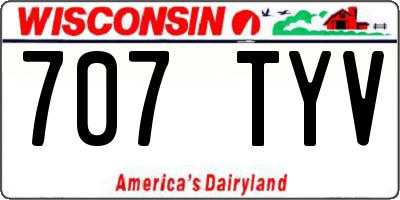 WI license plate 707TYV