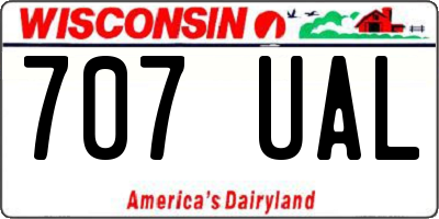 WI license plate 707UAL