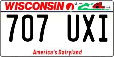 WI license plate 707UXI