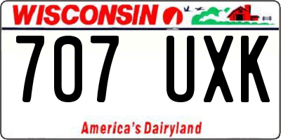 WI license plate 707UXK