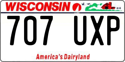 WI license plate 707UXP