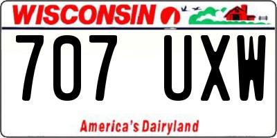 WI license plate 707UXW