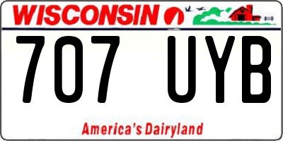 WI license plate 707UYB