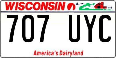 WI license plate 707UYC