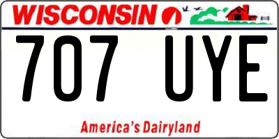WI license plate 707UYE