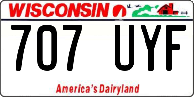 WI license plate 707UYF