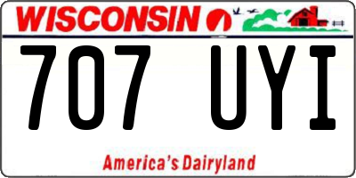 WI license plate 707UYI