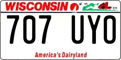 WI license plate 707UYO