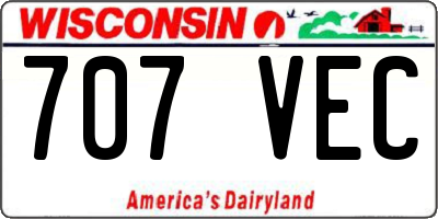 WI license plate 707VEC