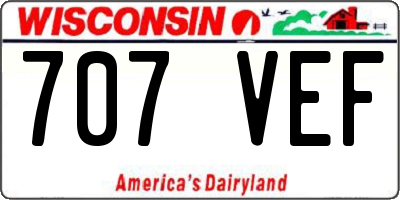 WI license plate 707VEF