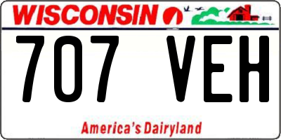 WI license plate 707VEH