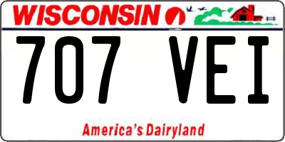 WI license plate 707VEI
