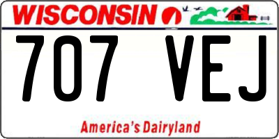 WI license plate 707VEJ
