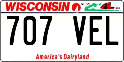 WI license plate 707VEL