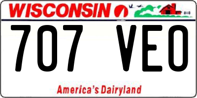 WI license plate 707VEO