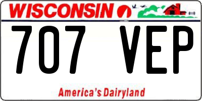 WI license plate 707VEP