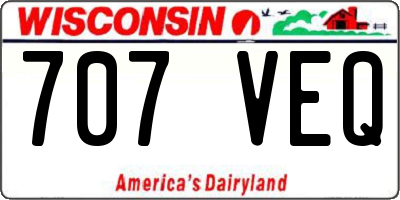 WI license plate 707VEQ