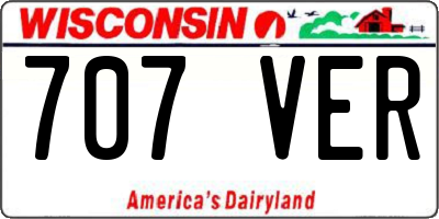 WI license plate 707VER