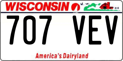 WI license plate 707VEV