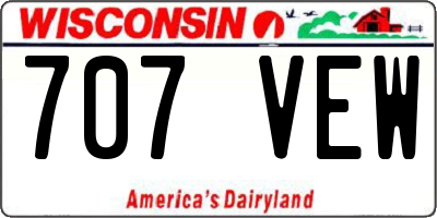 WI license plate 707VEW