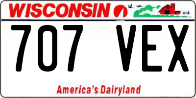 WI license plate 707VEX