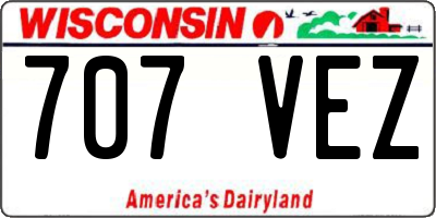 WI license plate 707VEZ