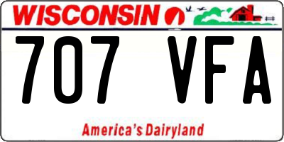 WI license plate 707VFA