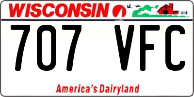 WI license plate 707VFC
