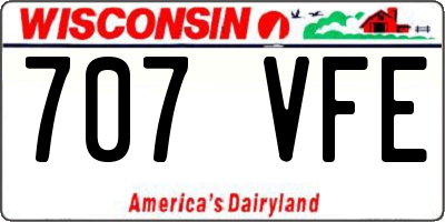 WI license plate 707VFE