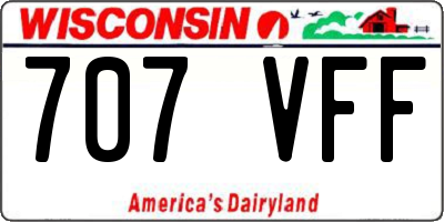 WI license plate 707VFF