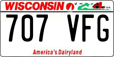 WI license plate 707VFG