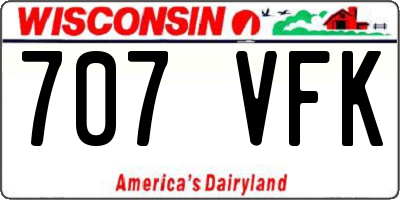WI license plate 707VFK