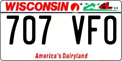 WI license plate 707VFO