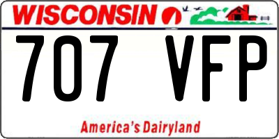 WI license plate 707VFP