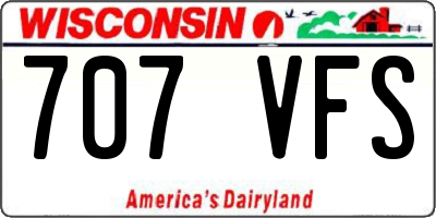 WI license plate 707VFS