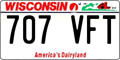 WI license plate 707VFT