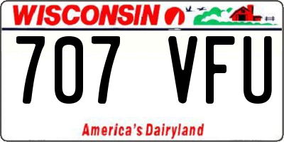 WI license plate 707VFU