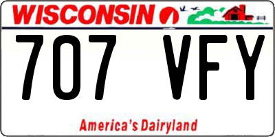 WI license plate 707VFY