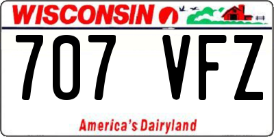 WI license plate 707VFZ