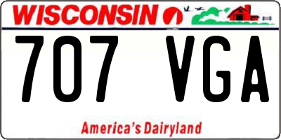 WI license plate 707VGA