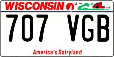 WI license plate 707VGB