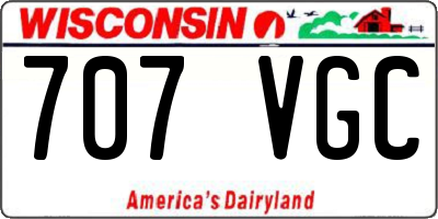 WI license plate 707VGC