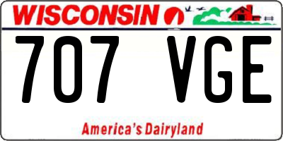 WI license plate 707VGE