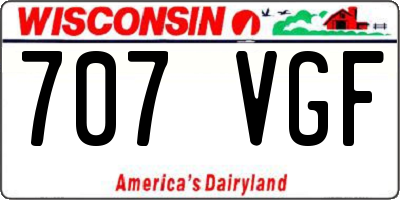 WI license plate 707VGF