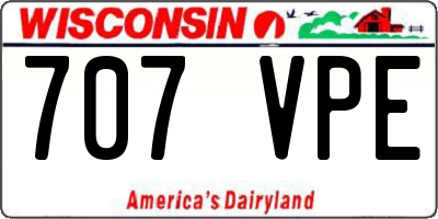 WI license plate 707VPE