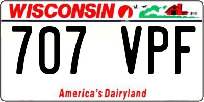 WI license plate 707VPF