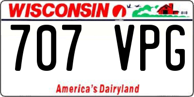 WI license plate 707VPG